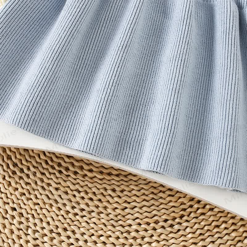 幼児用女の子用フラワーラペルニットDress - image 8