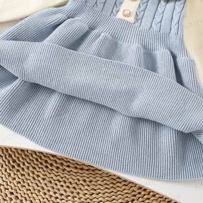 幼児用女の子用フラワーラペルニットDress - image 9