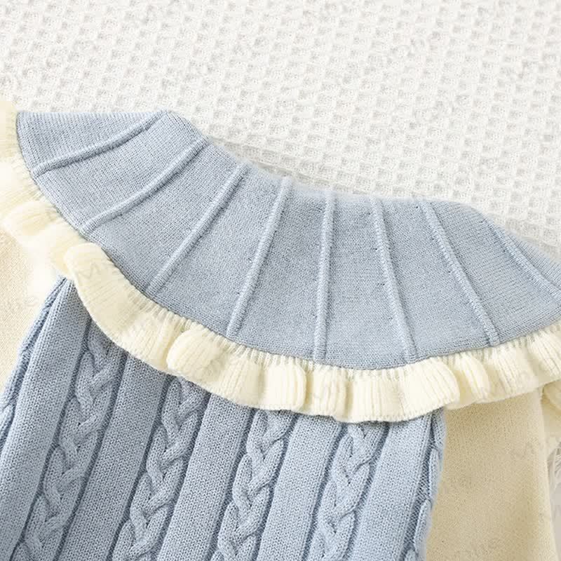 幼児用女の子用フラワーラペルニットDress - image 10