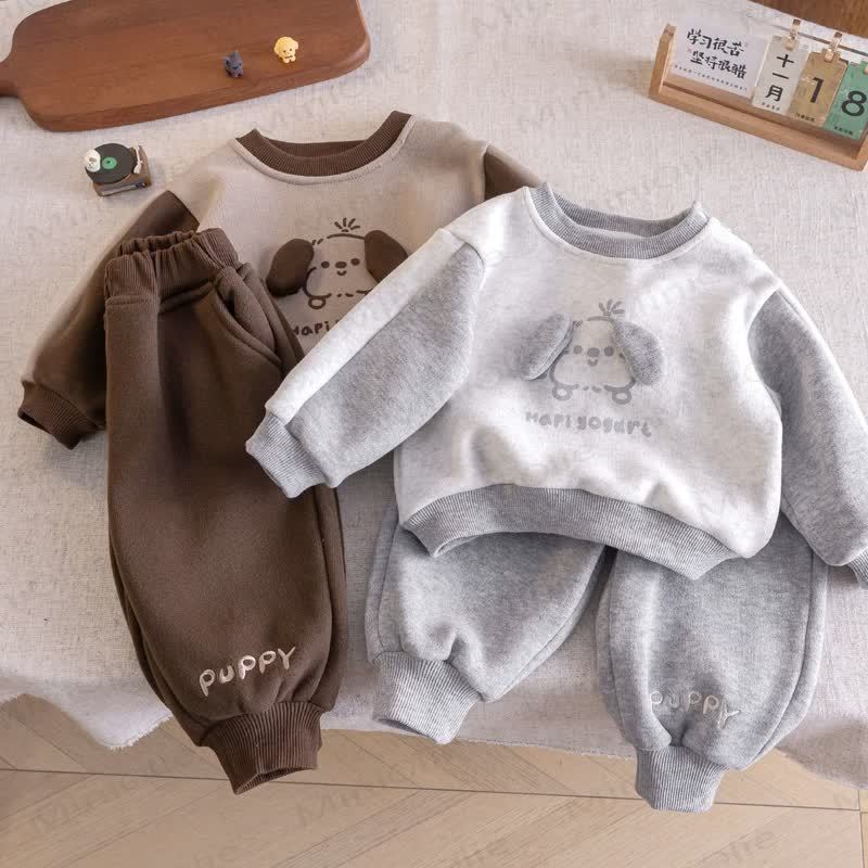 Hapi Yogurl パピーベビー 幼児用 男の子 カラーブロック フリース裏地 2点セット - image 1