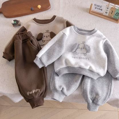 Hapi Yogurl パピーベビー 幼児用 男の子 カラーブロック フリース裏地 2点セット - image 1