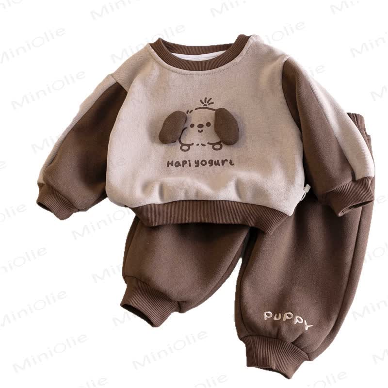 Hapi Yogurl パピーベビー 幼児用 男の子 カラーブロック フリース裏地 2点セット - image 4