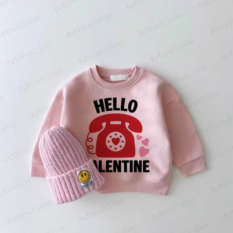 HELLO VALENTINEベビーガール ラブ ピンク スウェットシャツ - ピンク - 2～3歳 - image 1