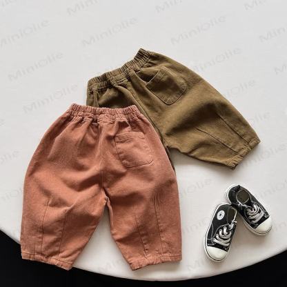 ベビー幼児用無地ゆったりパンツ - image 1