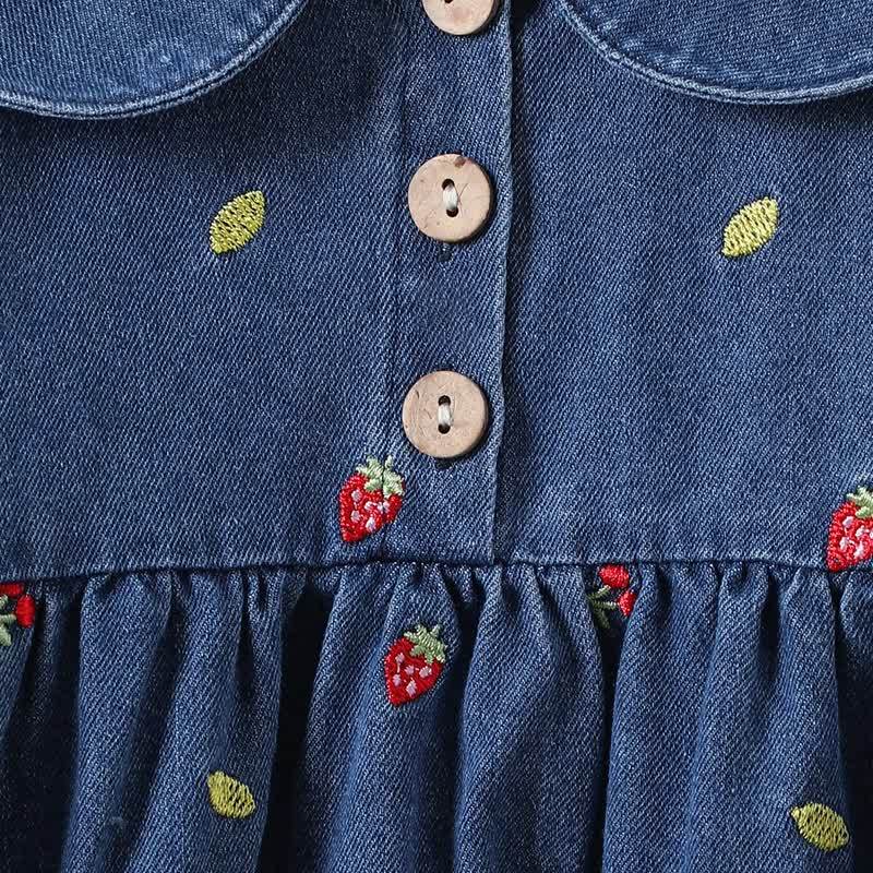 ベビー 幼児 女の子 刺繍 ストロベリーチェリー デニムDress - image 5