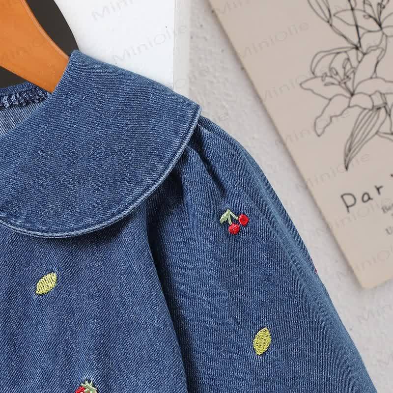 ベビー 幼児 女の子 刺繍 ストロベリーチェリー デニムDress - image 6