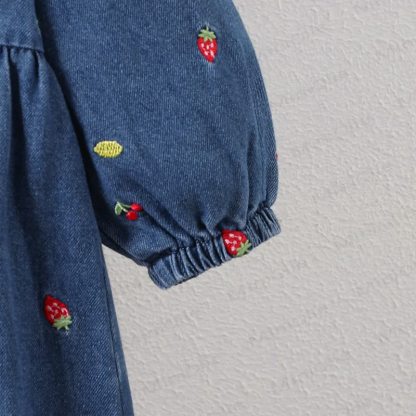 ベビー 幼児 女の子 刺繍 ストロベリーチェリー デニムDress - image 7
