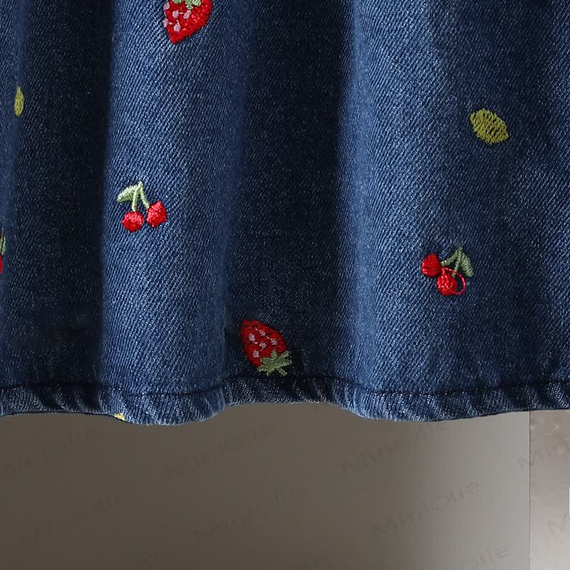 ベビー 幼児 女の子 刺繍 ストロベリーチェリー デニムDress - image 8