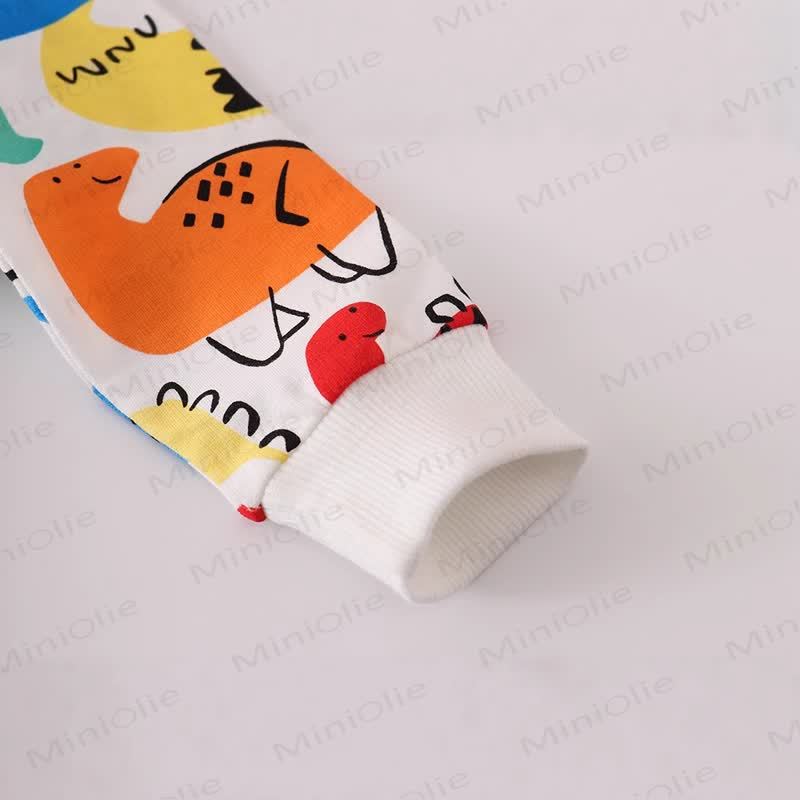 幼児用女の子用恐竜プリントニットスウェットシャツ - image 4