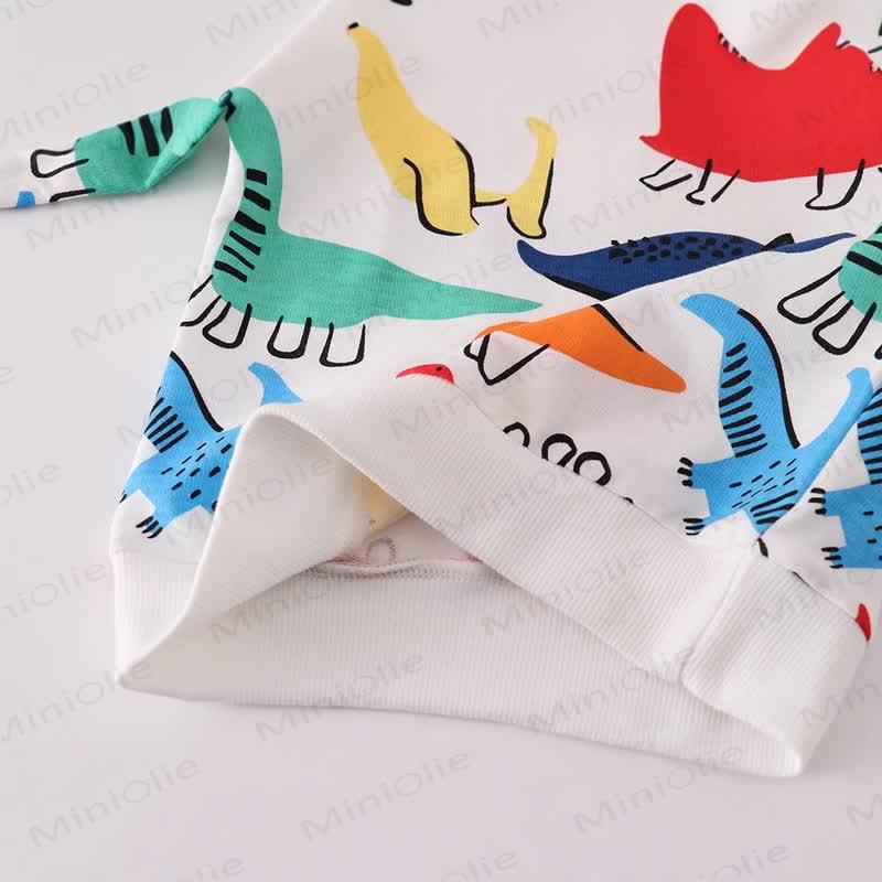 幼児用女の子用恐竜プリントニットスウェットシャツ - image 3