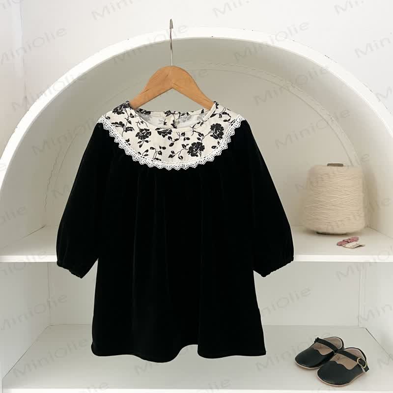 ベビー幼児女の子用レースフラワーDress - 黒 - 8歳 - image 6