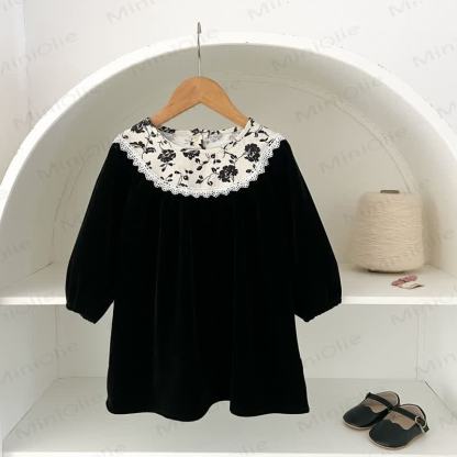 ベビー幼児女の子用レースフラワーDress - 黒 - 8歳 - image 6