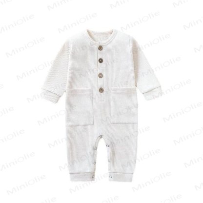 ベビー無地新生児ロンパース - 白 - 12～18ヶ月 - image 6