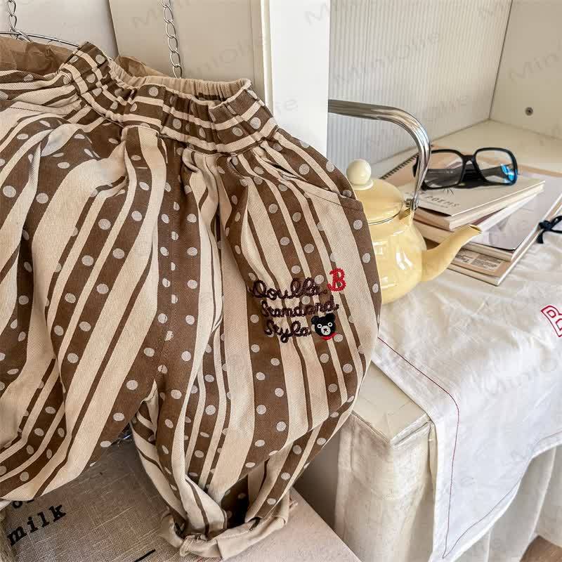 ベビー幼児用刺繍ベアパンツ - コーヒー - 8歳 - image 5