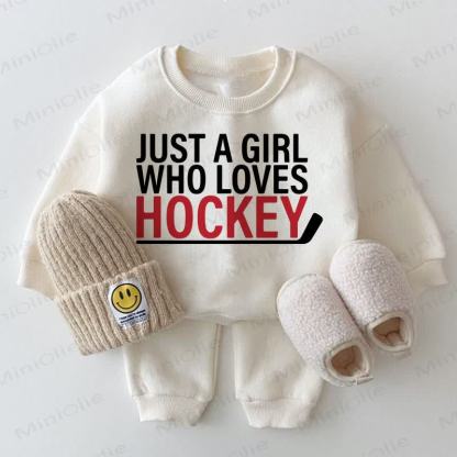 JUST A BOY/GIRL WHO LOVES HOCKEYのベビー2点セット（ホワイト） - 女の子 - 2～3歳 - image 2