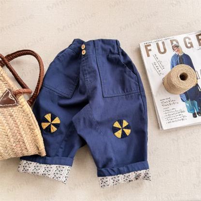 ベビー幼児用フラワールーズパンツ - 青 - 8歳 - image 4