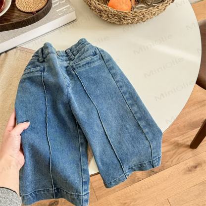 ベビー幼児女の子用無地デニムパンツ - 水色 - 8歳 - image 2