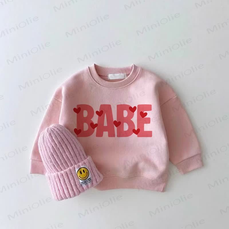 BABEベビーガール ラブ ピンク スウェットシャツ - ピンク - 2～3歳 - image 1