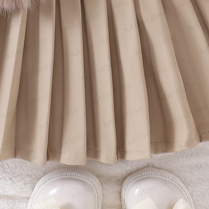 幼児用女の子用無地リボンファータンクトップ＆トップス＆スカート3点セット - image 9