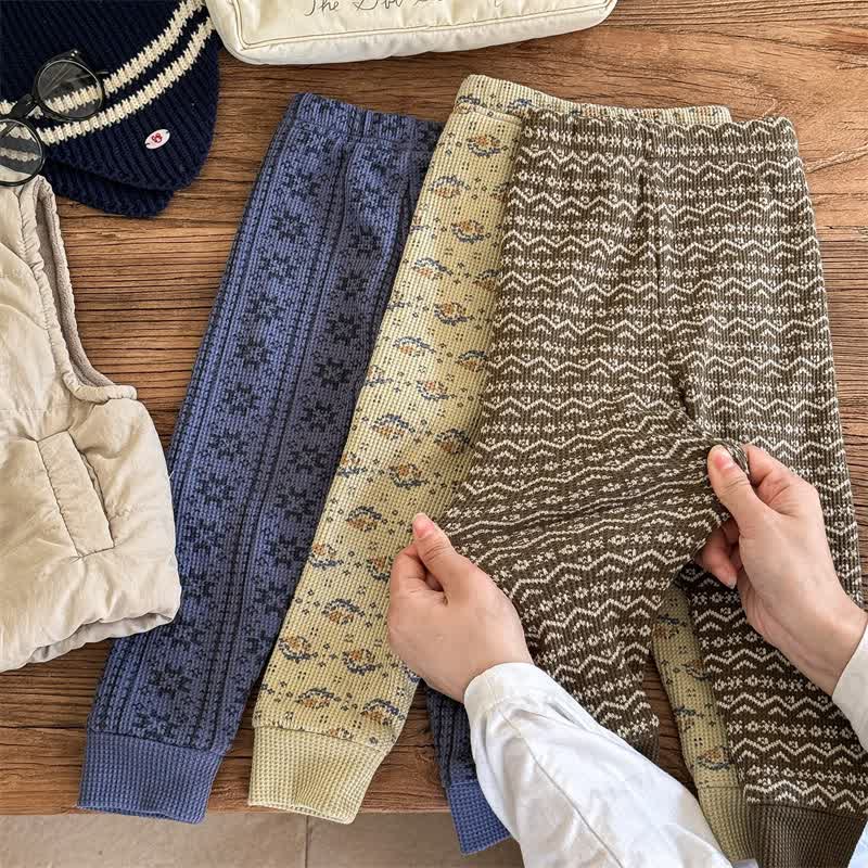 ベビー 幼児 女の子用 花柄 フリース 裏地 レギンス - image 2