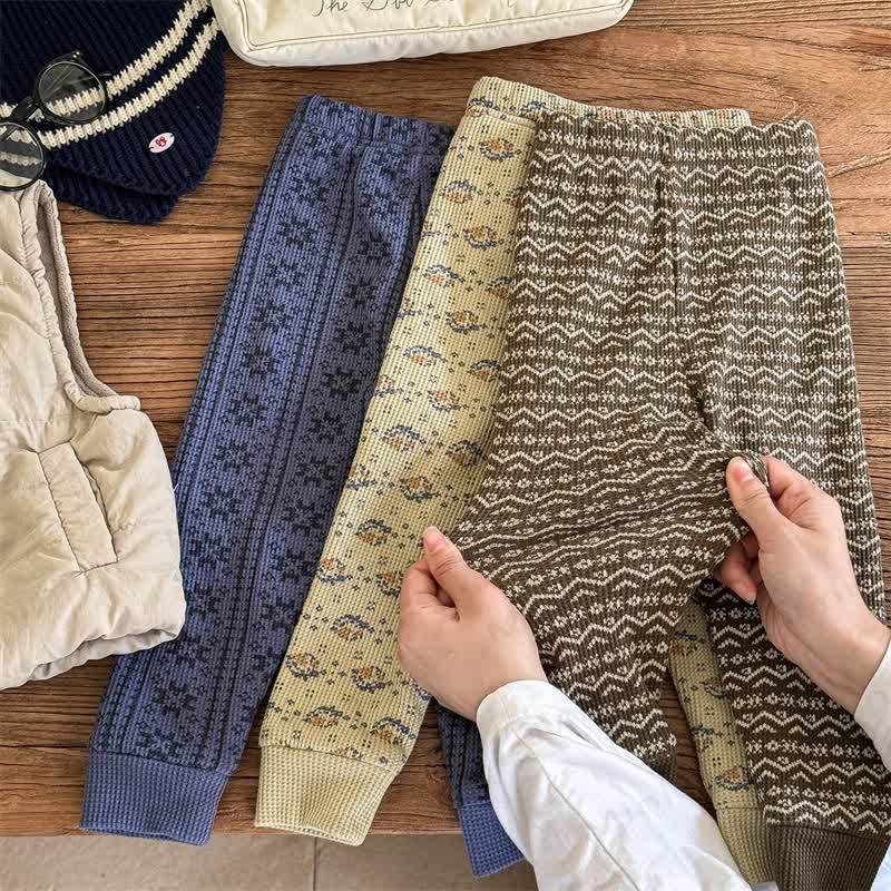 ベビー 幼児 女の子用 花柄 フリース 裏地 レギンス - image 2