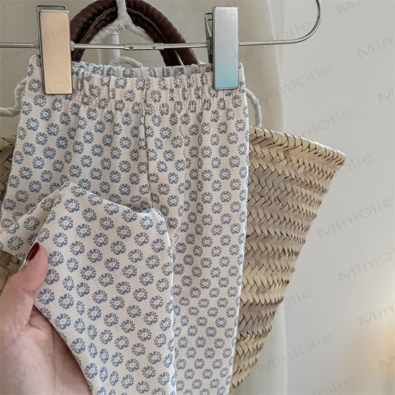 ベビー幼児女の子用フラワーレギンス - ベージュ - 8歳 - image 3