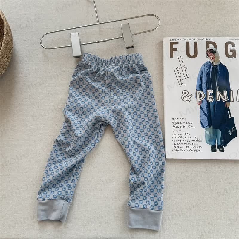 ベビー幼児女の子用フラワーレギンス - 青 - 8歳 - image 4