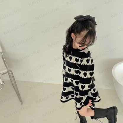 幼児の女の子向けラブニットDress - image 2