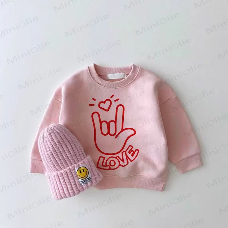 LOVEベビーガール ピンク スウェットシャツ - ピンク - 2～3歳 - image 1