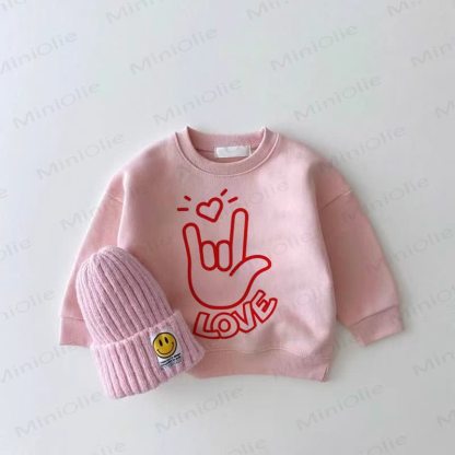 LOVEベビーガール ピンク スウェットシャツ - ピンク - 2～3歳 - image 1