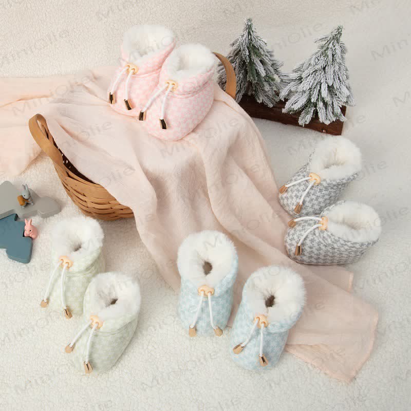 ベビーチェッカーボードフリース裏地シューズ - image 1