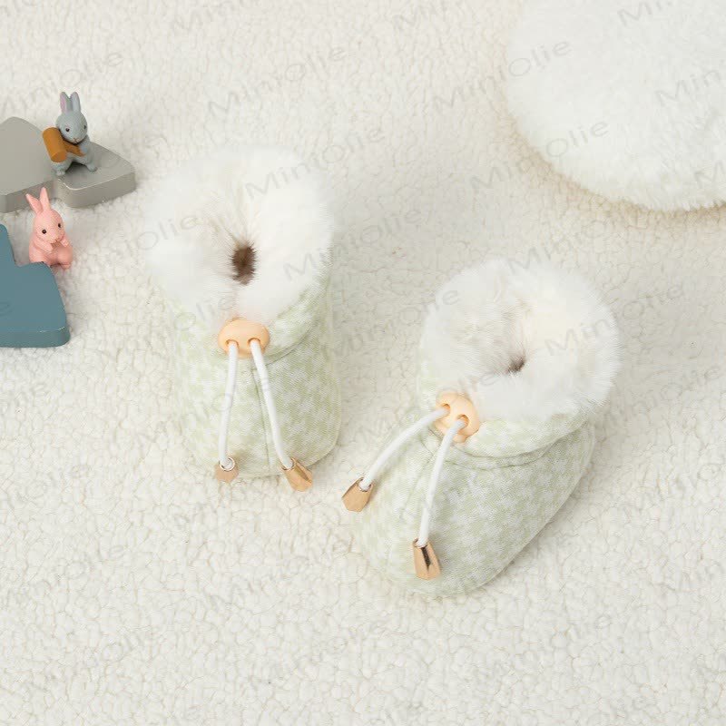 ベビーチェッカーボードフリース裏地シューズ - 緑 - 6～12ヶ月 - image 6