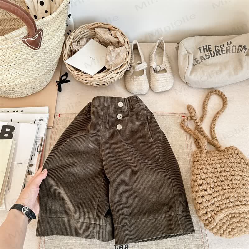 ベビー幼児女の子用無地コードパンツ - 茶色 - 8歳 - image 5