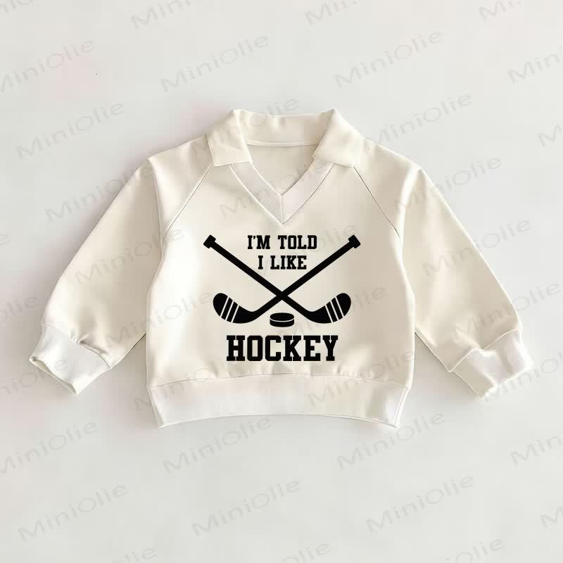 I'M TOLD I LIKE HOCKEYベビーホワイトポロトップ - 白 - 2～3歳 - image 1