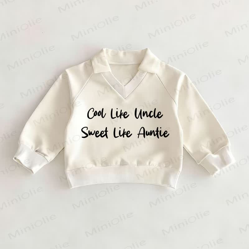 UNCLEみたいにクール、おばさんみたいにSWEET、ベビーホワイトポロトップ - 白 - 2～3歳 - image 1