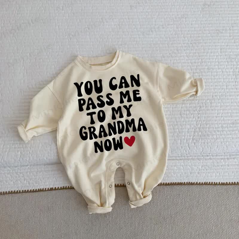 YOU CAN PASS ME TO MY GRANDMA NOW幼児用 ラブ ベージュ ロンパー - ベージュ - 2～3歳 - image 1