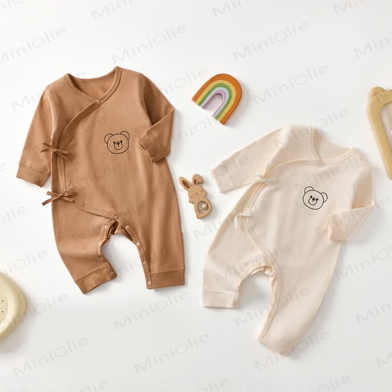 ベビー漫画クマ柄新生児パジャマロンパース - image 1