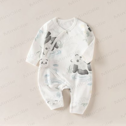 ベビーアプリコットパンダプリントロンパー - アプリコット - 3～6ヶ月 - image 1