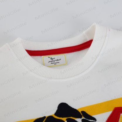 幼児男の子用かわいい漫画掘削機プリントスウェットシャツ - image 3