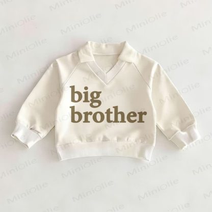 BIG BROTHER/ SISTER ベビーホワイトポロトップ - 兄弟 - 2～3歳 - image 1