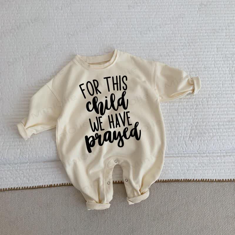 この子のために私たちは祈りましたベビーベージュロンパース - ベージュ - 2～3歳 - image 1