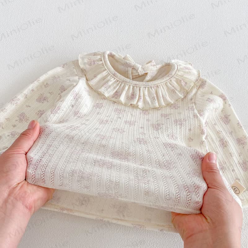 女の子用刺繍入りバニーピンクオーバーオール/ベージュフラワートップス - image 14