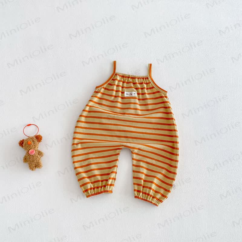 ベビー幼児用ストライプベアボウオーバーオール - 黄色 - 3～5歳 - image 7