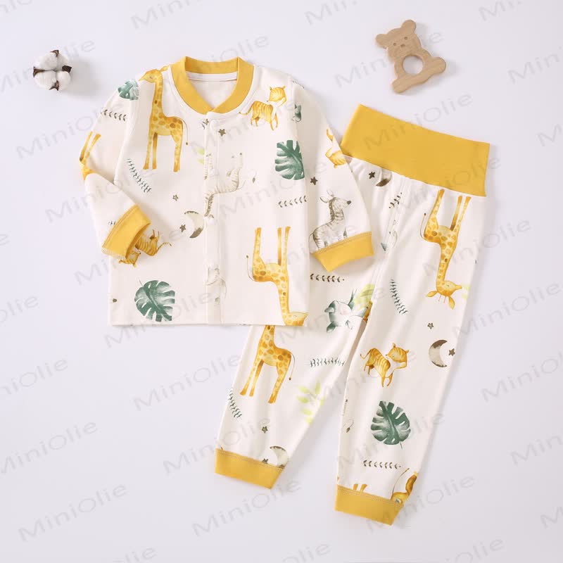 ベビーアニマルキングダムプリントパジャマ2点セット - 白 - 2～3歳 - image 1