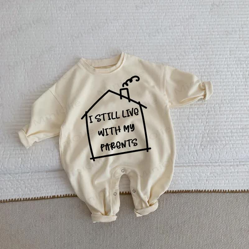 I STILL LIVE WITH MY PARENTSベビー幼児用ベージュロンパース - ベージュ - 2～3歳 - image 1