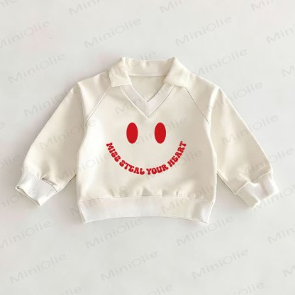 MISS STEAL YOUR HEARTホワイト スマイリー ポロトップ - 白 - 2～3歳 - image 1