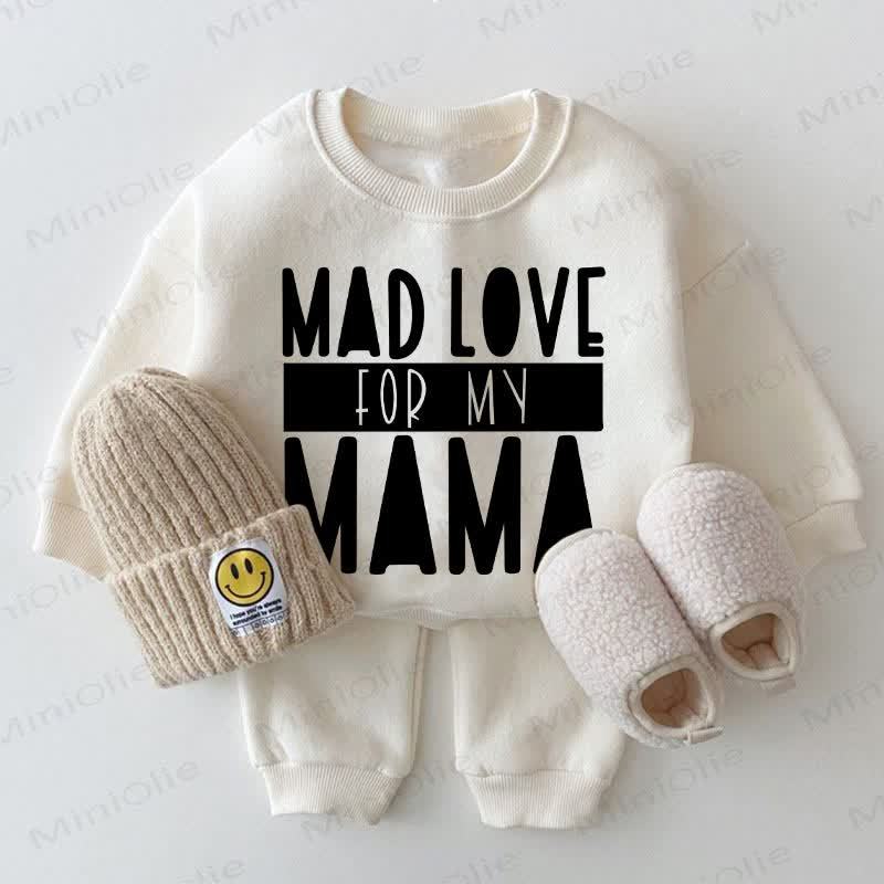 MAD LOVE FOR MY MAMAベビー ホワイト スウェットシャツ 2点セット - 白 - 2～3歳 - image 1