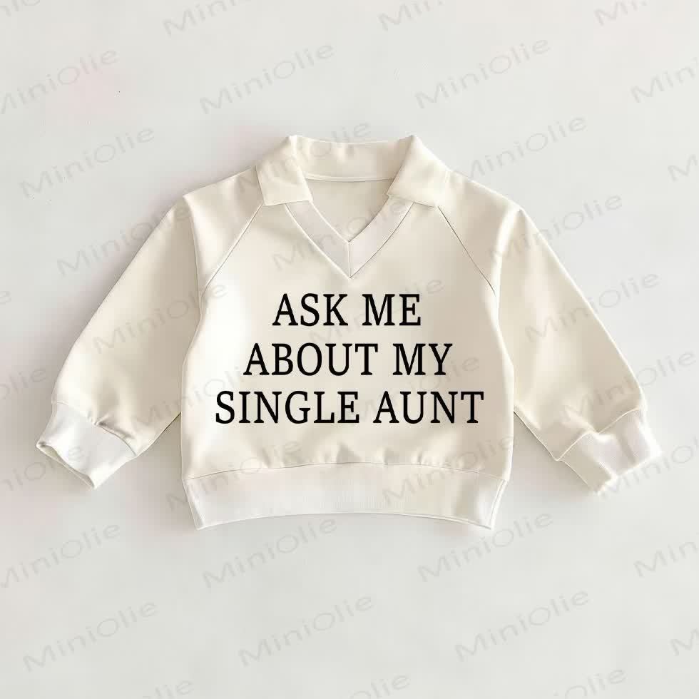 ASK ME ABOUT MY SINGLE AUNTベビーホワイトポロトップ - 白 - 2～3歳 - image 1