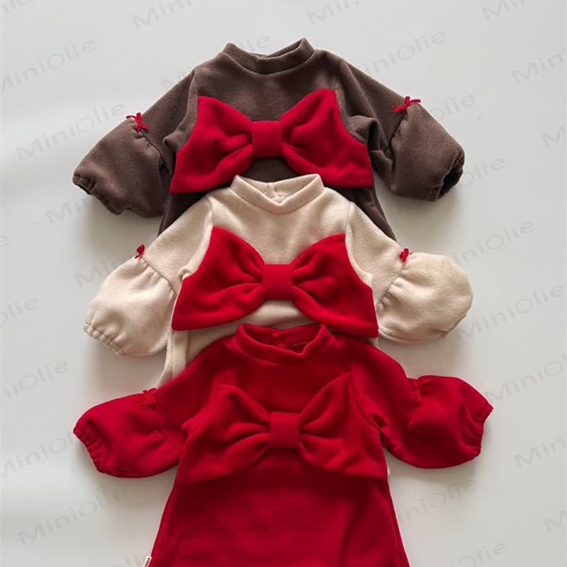 幼児用女の子用リボン無地Dress - image 1