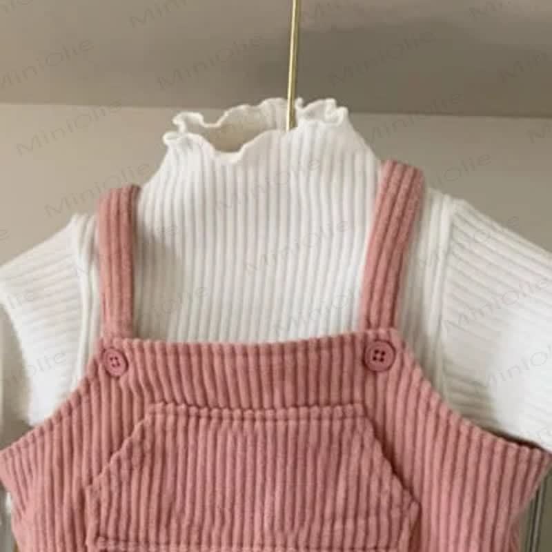 幼児用女の子用コードパッチワークメッシュサスペンダースカート - ホワイトトップ - 5-6Y - image 6